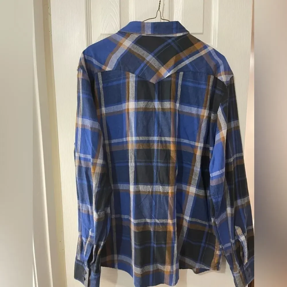 Levi’s Blue Plaid Lightweight Button Down Casual Shirt size XXL